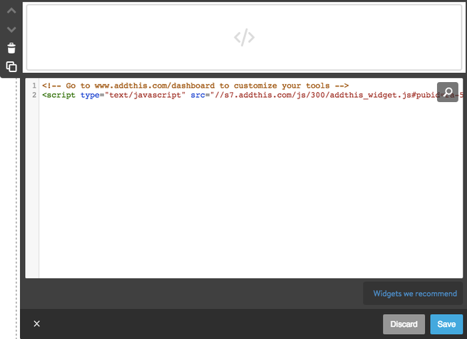 Paste in code