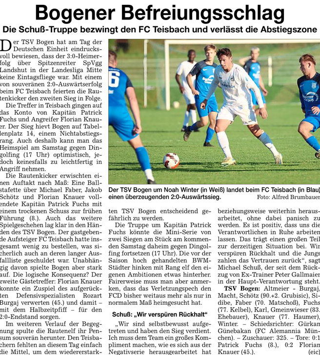 Straubinger Tagblatt vom 06.Oktober 2025