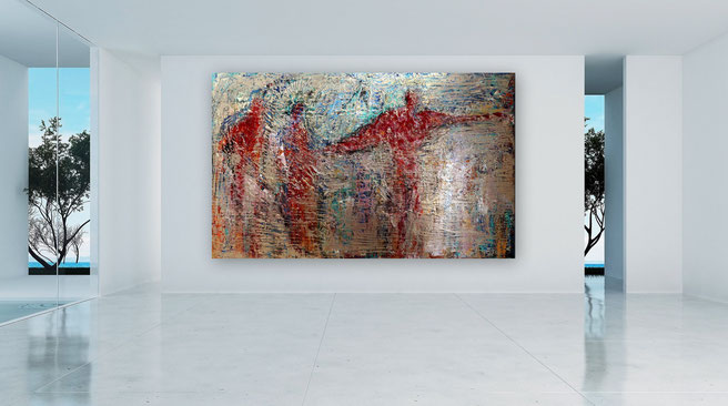Abstrakte Kunst, Abstrakte Malerei, Gemälde figuratvi, gespachtelt, Moderne Malerei, Acrylbild, Kunst, Galerie, hochwertige Gemälde, Strukturen, Spachtel Bild, Abstrakte Malerei, Gegenwartskunst, Zeitgenössische, Originale, Höhlenmalerei, 
