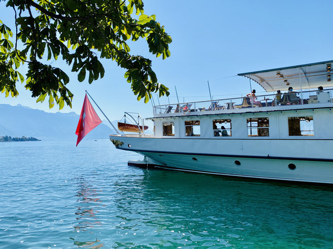 Belle Epoque Flotte Schaufelraddampfer la Suisse, Genfer See, Lac Léman