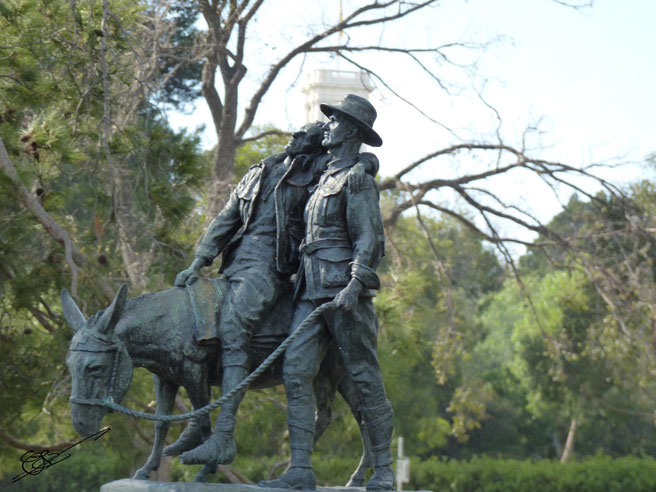 The man on a donkey, and his Son