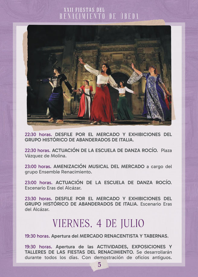 Programa de las Fiestas del Renacimiento en Ubeda