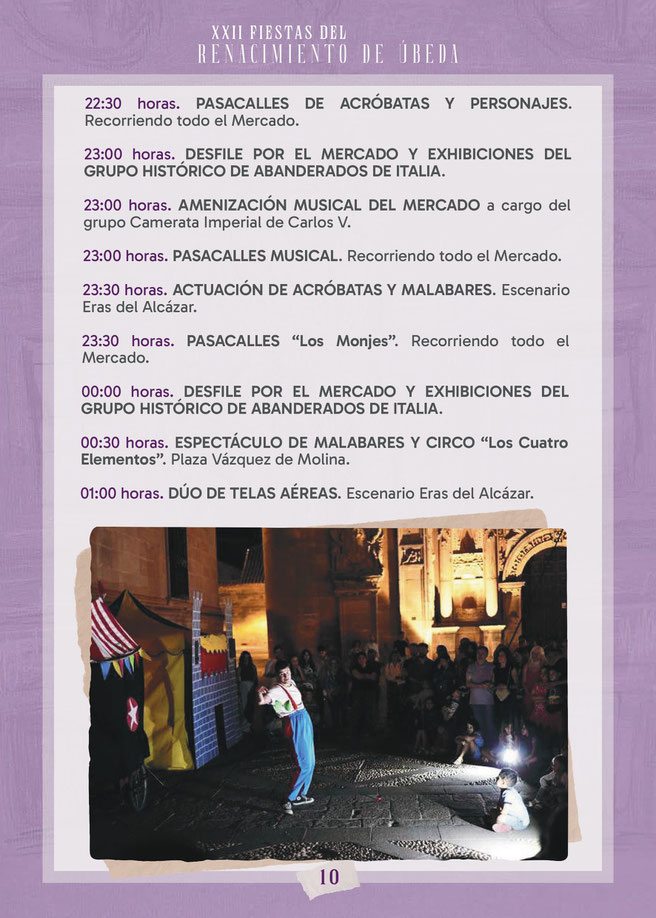 Programa de las Fiestas del Renacimiento en Ubeda