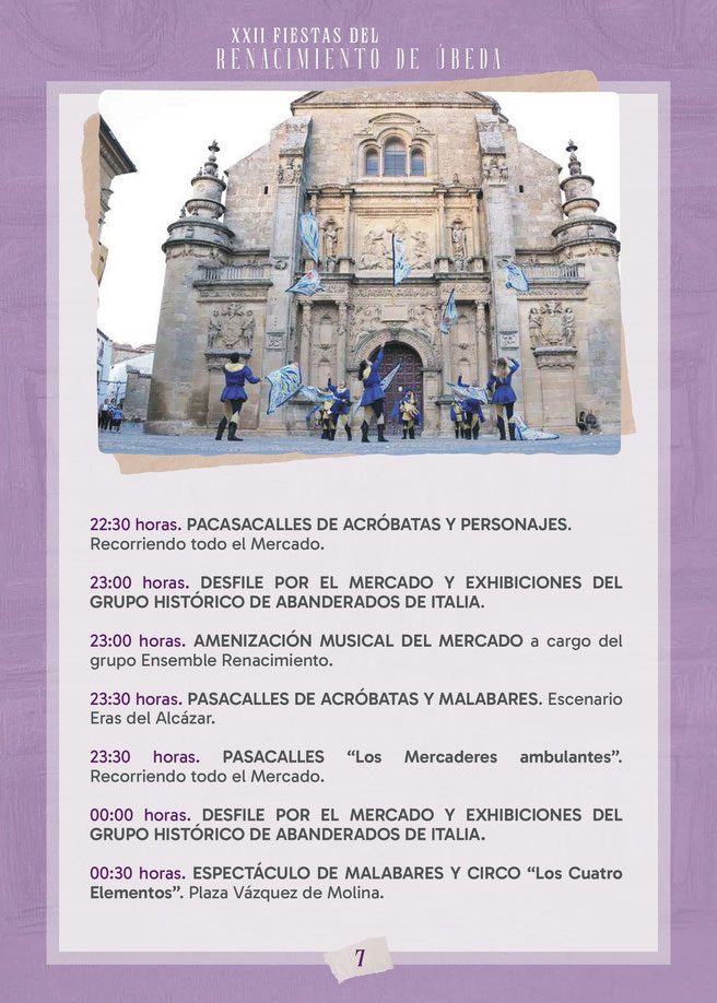 Programa de las Fiestas del Renacimiento en Ubeda