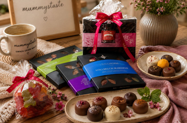 Handgemachte Pralinen, Schokoladentafeln und Fruchtgummis von Hallingers Genussmanufaktur - süße Genussmomente für besondere Anlässe