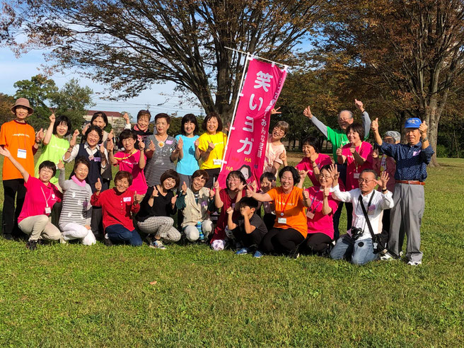 松阪市鈴の森公園笑いヨガ(ラフターヨガ) 三重テレビ取材