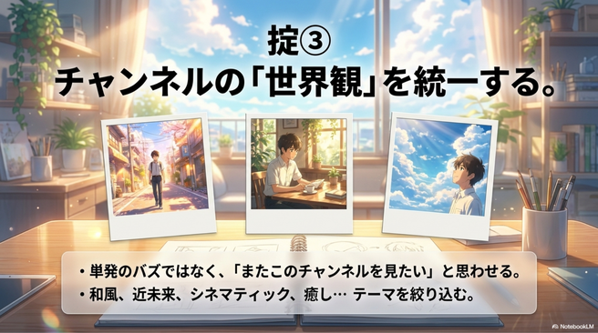 特にYouTubeは“チャンネル全体の世界観”がかなり重要です。