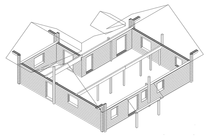Werkplanung_Zeichnungen_Individuelle Planung_Blockhausbau_Einfamilienhaus