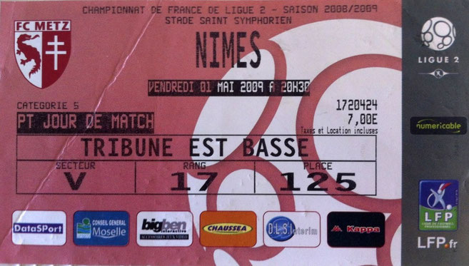 1 mai 2009: FC Metz - Nîmes Olympique - 34ème Journée - Championnat de France (0/0 - 11.380 spect.)