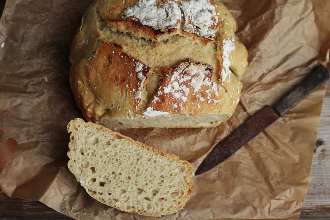 Topfbrot angeschnitten