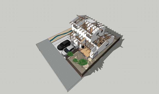 長野県　松本市　安曇野市　建築設計事務所　建築家　news設計室　丸山和男　住宅設計　設計監理　島内の家Ⅲ　プレゼン　計画案　プレゼン　基本設計