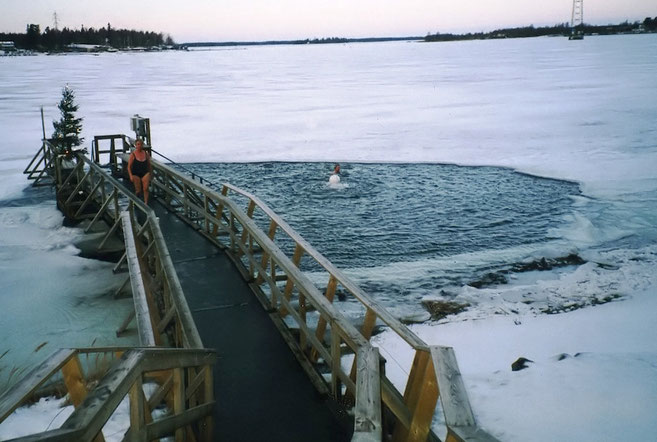 JUMPING IN ICE WATER