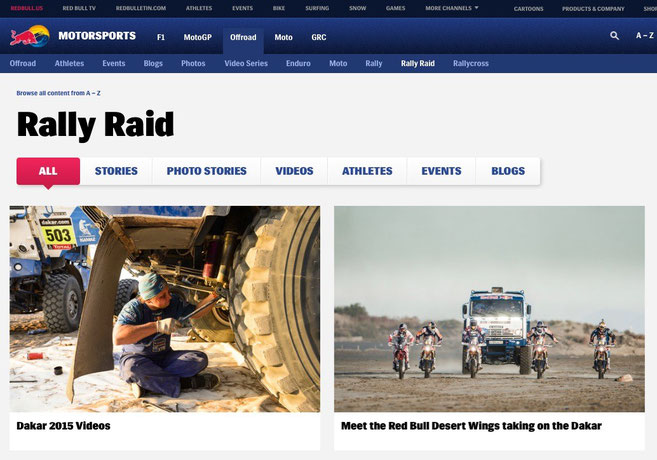 Red Bull Dakar Website