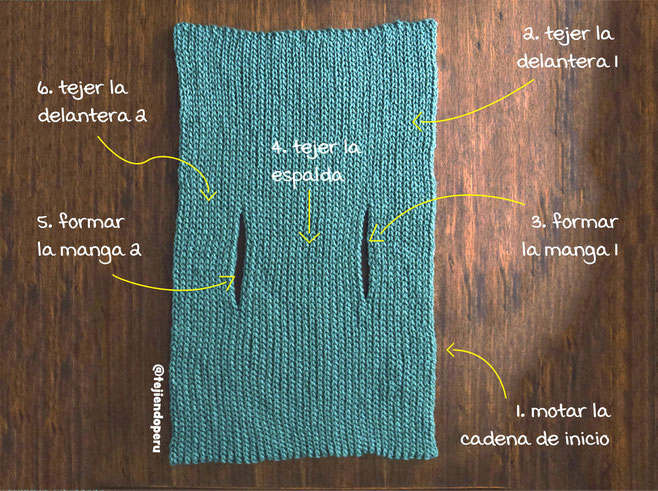 Chaleco con capucha de una pieza tejido a crochet en punto imitación tricot