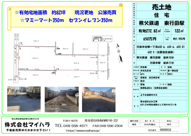 売り土地　行田市谷郷