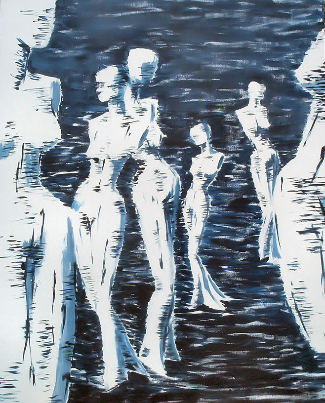 frauen,körper, birken,struktur,baumstamm,geist,wesen,malerei,kunst,acryl