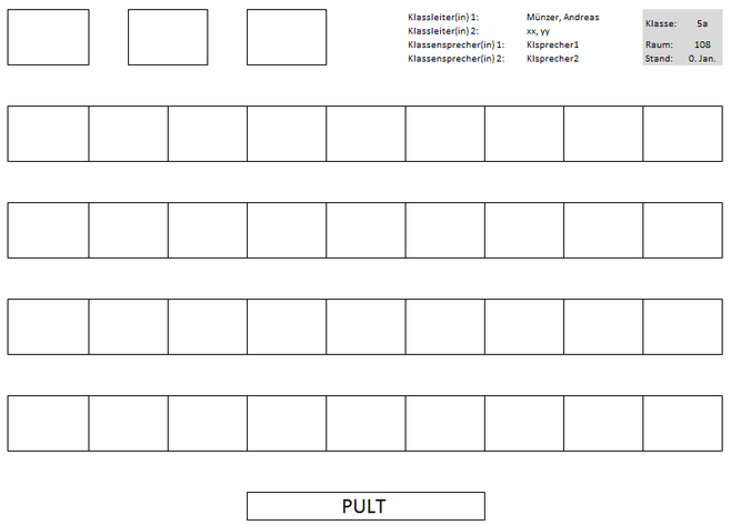 Sitzplanmanager Druckansicht