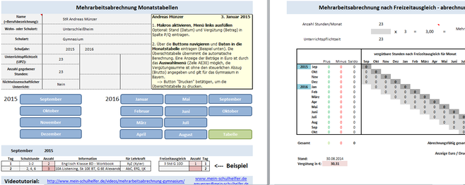 Mehrarbeitsabrechnung Excel Tabelle