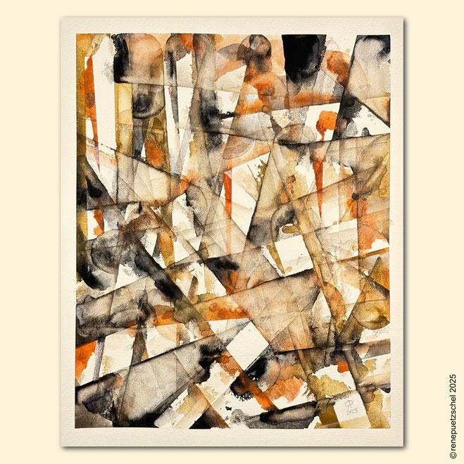 "Boden" flüssige Kohle, flüssige Kreide auf Weissenborner Aquarellkarton 225 g/m2, (VEB Freiberger Zellstoff- und Papierfabrik zu Weißenborn, Ausgezeichnet auf der Leipziger Herbstmesse 1963 mit der Goldmedaille); 2025