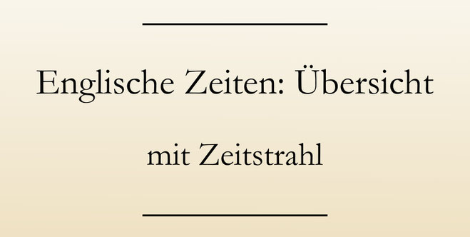Englische Zeiten lernen: Eine Übersicht mit Zeitstrahl und Beispielen. #englischlernen