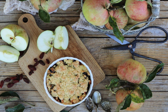 Crumble mit b´soffenen Cranberries