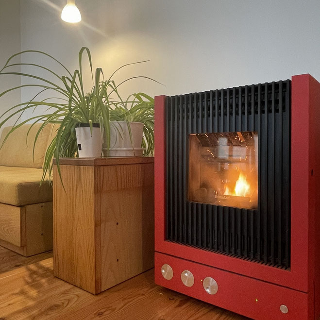 長野県　松本市　建築設計事務所　建築家　news設計室　news設計室新事務所　ペレットストーブ　冬