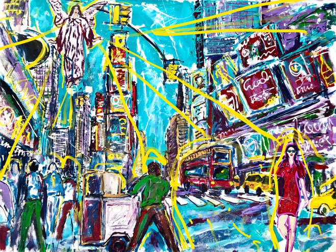 Angels bless NY II/ Acryl auf Leinwand/ 200 cm x 160 cm (Acrylic on canvas/ 79 Inch x 63 Inch)