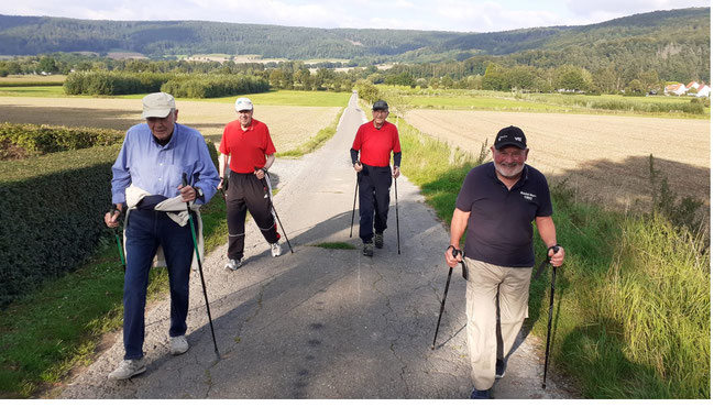 von links nach rechts: Georg Weddig (91), Gerhard Lotze (86), Horst Dieterich (87), Hubert Zetzmann (81)