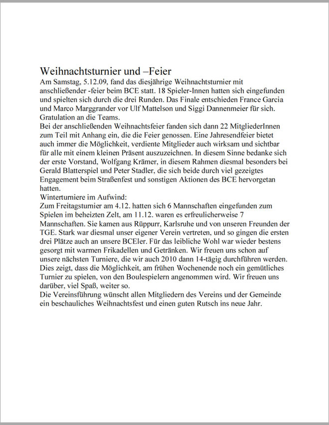 Amtsblatt-Bericht vom05.12.2009