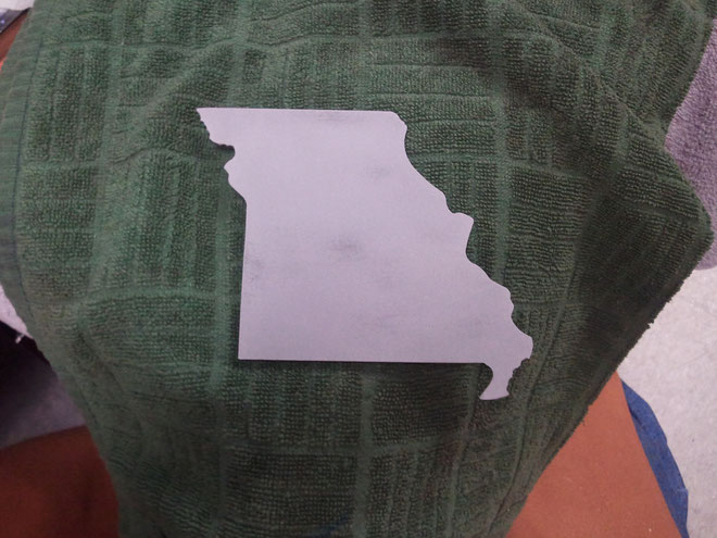 Shape of Missouri cut from 3/8 inch steel plate