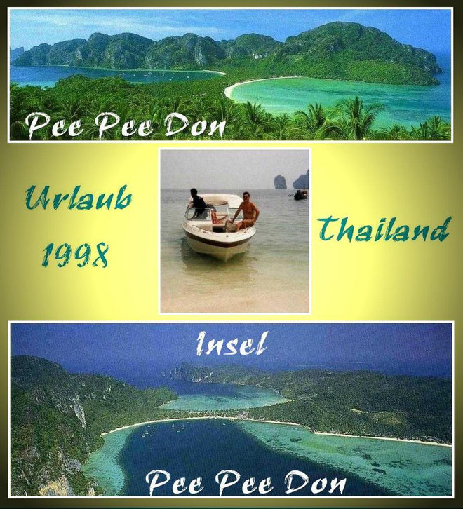Thailand-Urlaub 1998 ,...Tagesausflug zur Insel Pee Pee Don , und zur Insel Pee Pee Lee , ...als es hier noch keine Hotels gab, war PeePeeDon wohl die schönste Insel der Welt