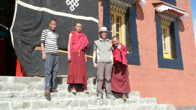 Lors d'une petite pause dans un monastere.