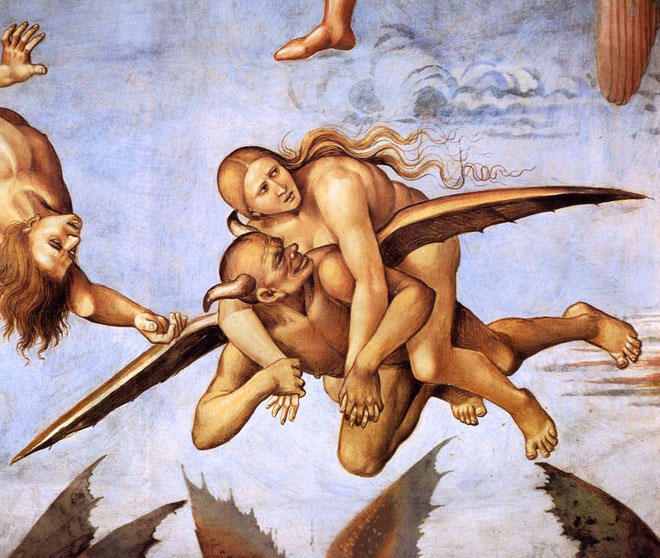 Luca Signorelli, "Dannati all'Inferno", particolare, circa 1499 (Duomo di Orvieto, Cappella di S. Brizio)