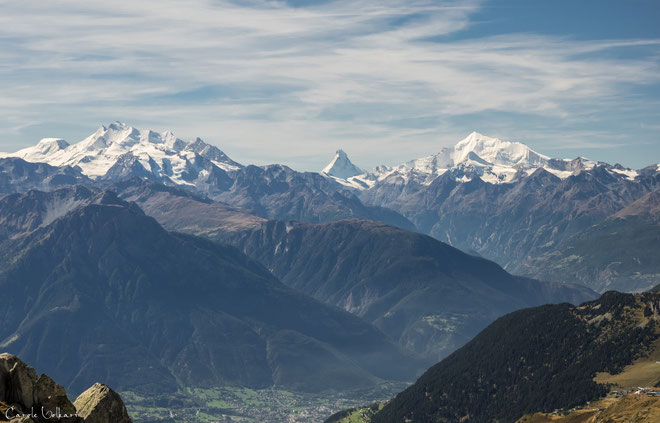 Blick zurück - mittig ist das Matterhorn zu sehen
