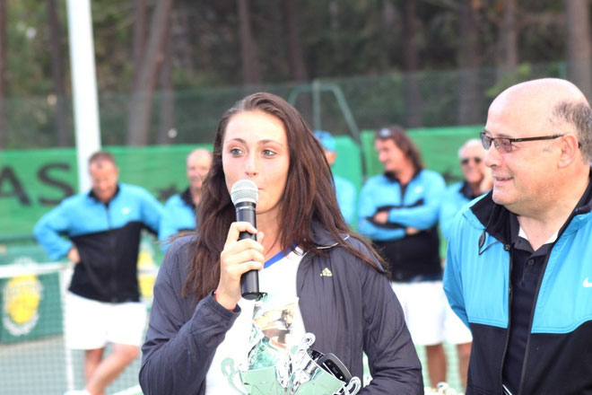 Clothilde de Bernardi en compagnie de Bernard Giudicelli, président de la ligue corse de tennis