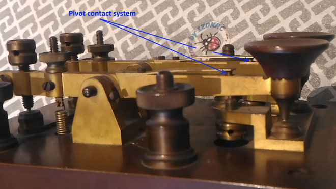 Early Submarine Muirhead "Saudner Signalling Key" . particular of top pivot system contact