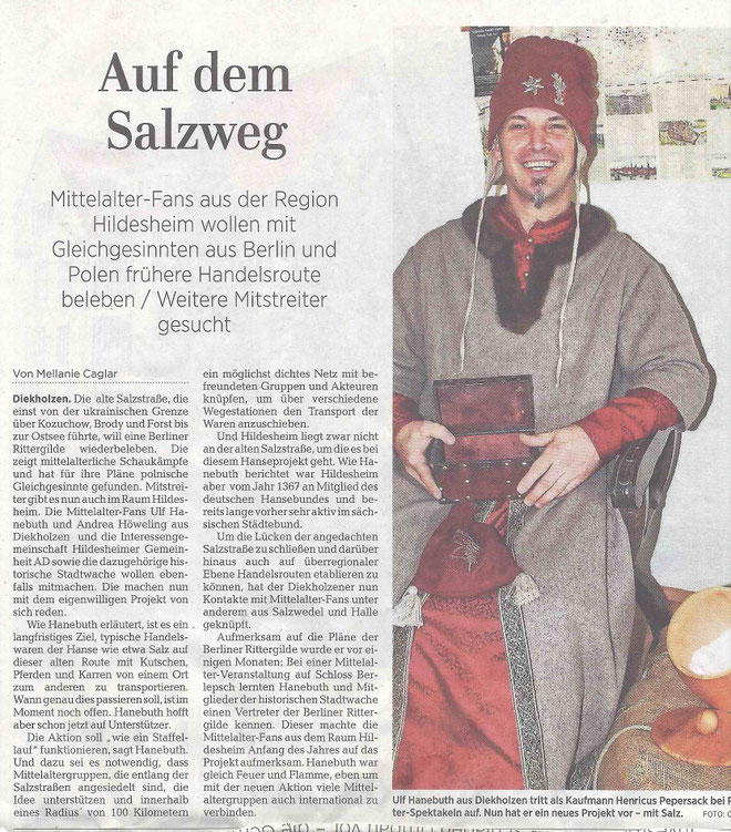 ©2018 Die Hildesheimer Allgemeine Zeitung berichtet über das Hanseprojekt