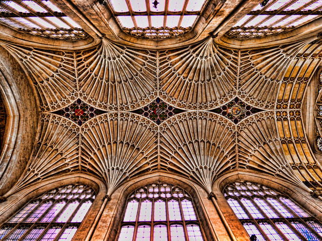 The Abbey Church ceiling of Saint Peter and Saint Paul, Bath, England