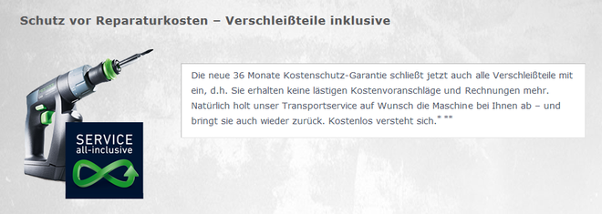 Schutz vor Reparaturkosten