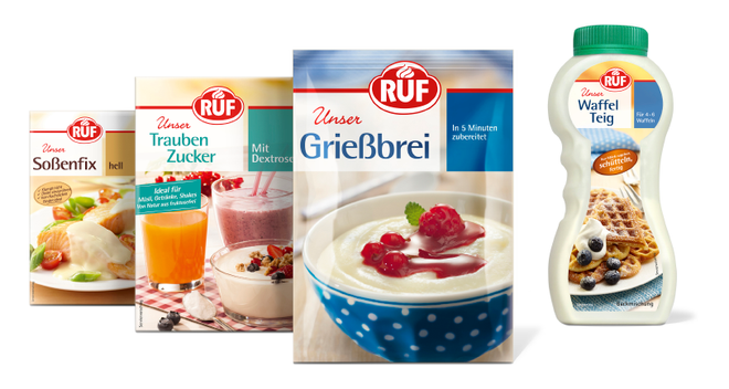 RUF - Backmischung - Basics - Saucen - Grießbrei - Waffelteig - Relaunch - Design - Packaging - DesignKis - 2013 - Verpackung