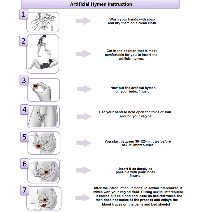 Instruction artificial hymen