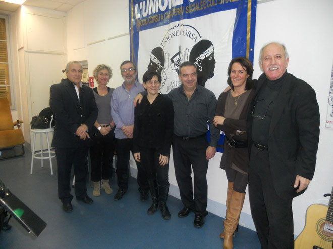 Le comité directeur de l'Unione Corsa d'Antibes avec Jeannot Magni à droite