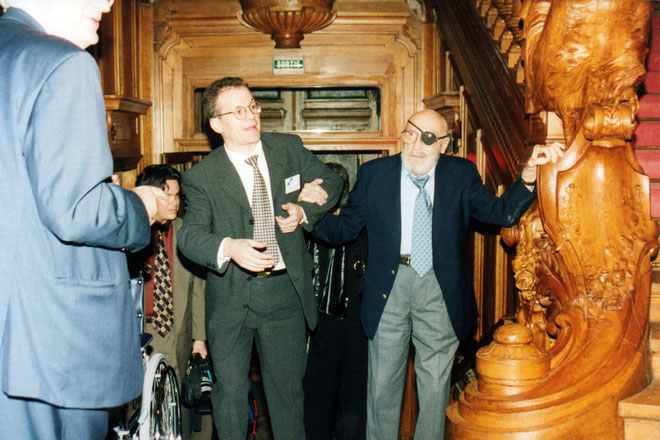 Thierry Fremaux et André de Toth - Institut Lumière - Lyon - 1998 © Anik COUBLE