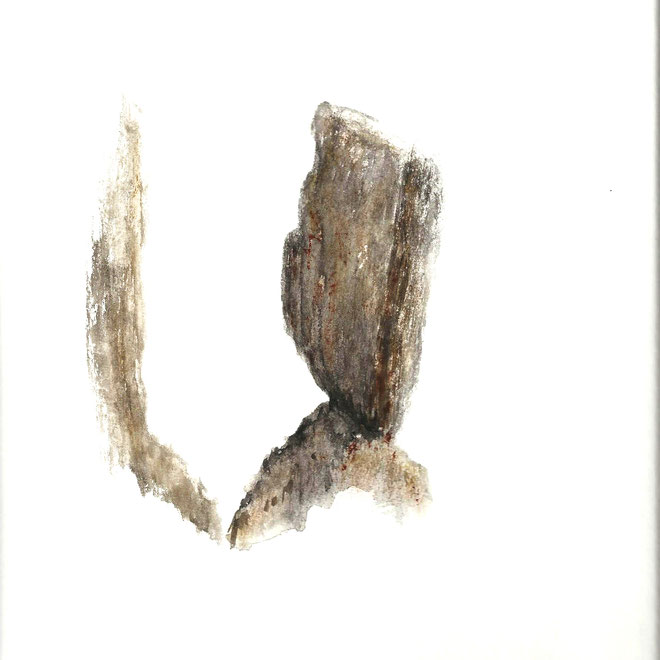 Steinstudie V. 24 x 32 cm, Aquarell auf Papier, 2017