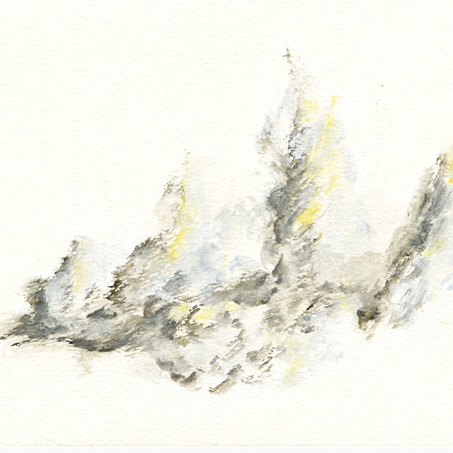 Luftstudie IV. 21 x 30 cm, Aquarell auf Papier, 2018