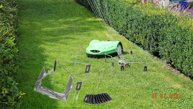 Absperrung für Mähroboter