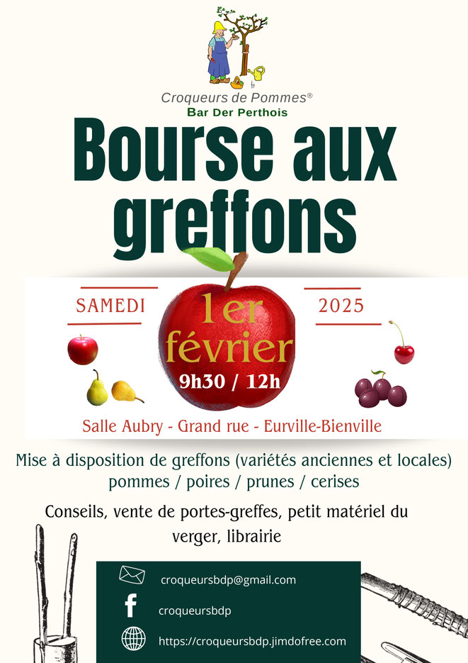 Bourse aux greffons 2025 - Croqueurs de Pommes Bar Der et Perthois