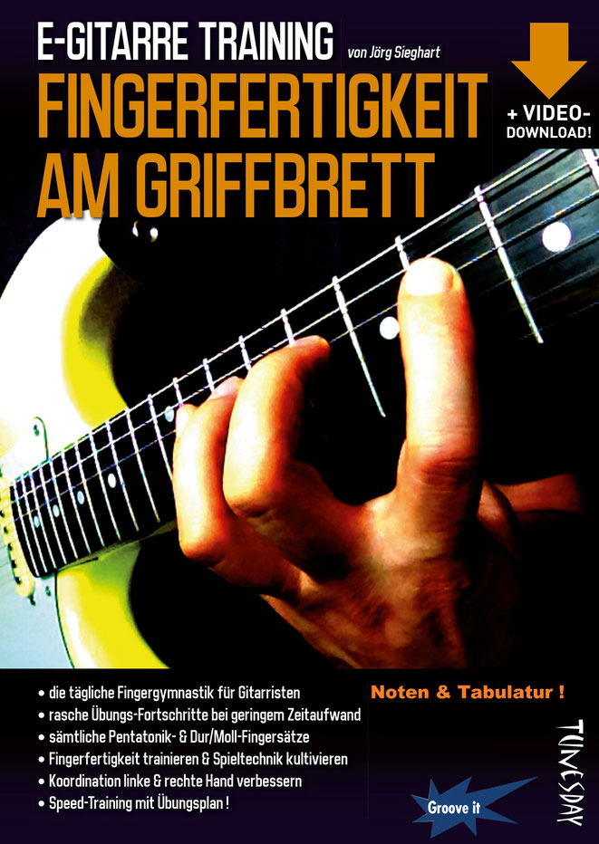 Cover zum Heft E-Gitarre Training Fingerfertigkeit am Griffbrett