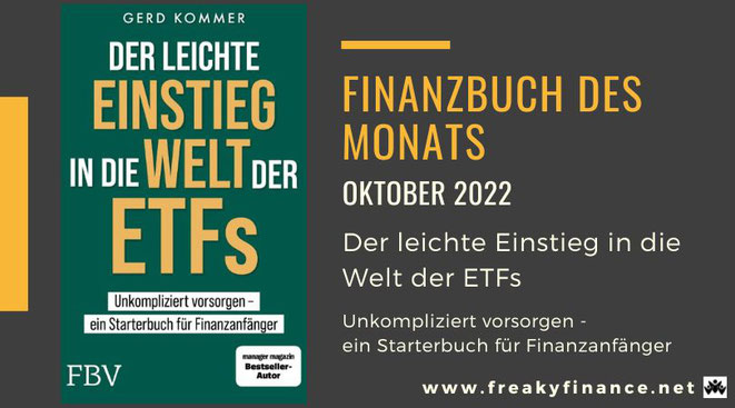Finanzbuch des Monats Oktober 2022, Buchvorstellung, Gerd Kommer, ETFs, Buchcover, freaky finance