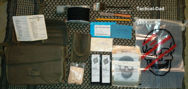 Die Kampfstoff Spürausrüstung der Bundeswehr wurde in einer Stofftasche untergebracht. Die vom Zivilschutz in einem Metallkoffer. 